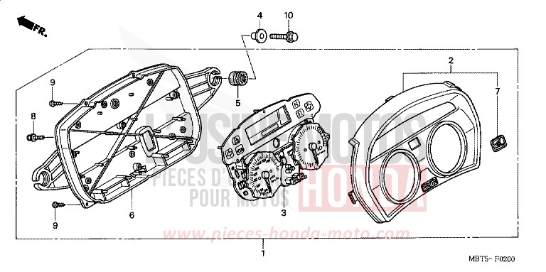 MESSGERAET von Varadero ABS MUTE BLACK METALLIC (NH359) von 2004